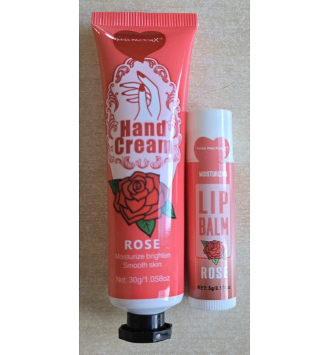 Handcreme und Lippenbalsam Set Rose
