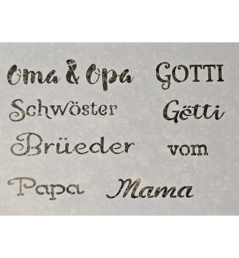 Schablone Oma & Opa