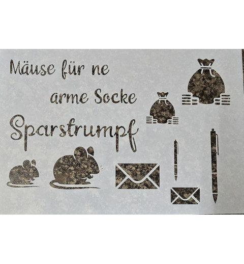 Schablone Sparstrumpf