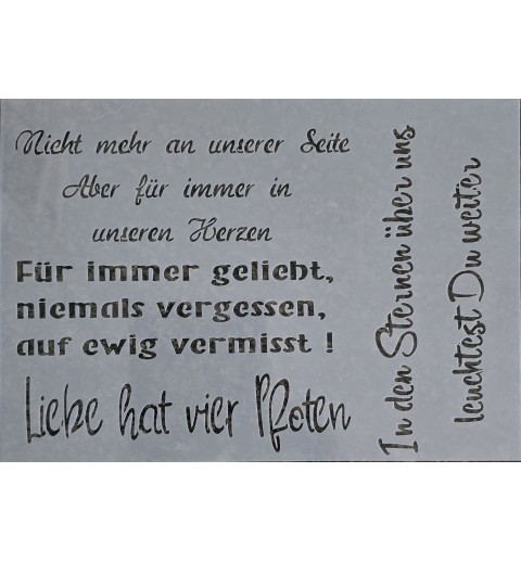 Schablone Nicht mehr an unserer Seite.....