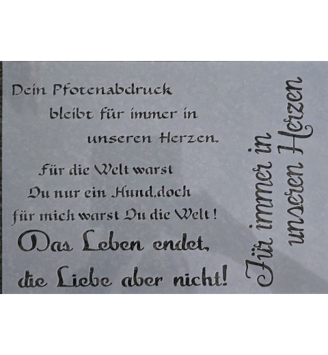 Schablone Dein Pfotenabdruck...