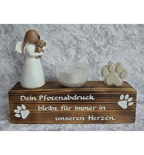 Hunde Gedenkstätte " Dein Pfotenabdruck... " geflammt