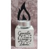 Teelicht mit Flamme "Geniesse die kleinen...." schwarz/weiss