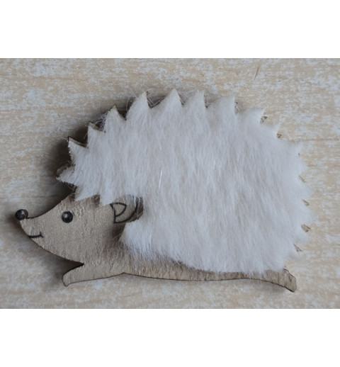 Holz Igel flach creme