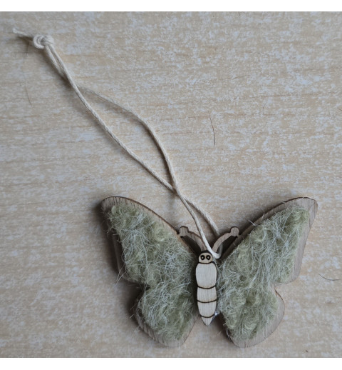 Holz Aufhänger Schmetterling salbeigrün
