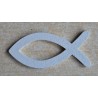 Holz Fisch gross weiss