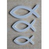 Holz Fisch gross weiss