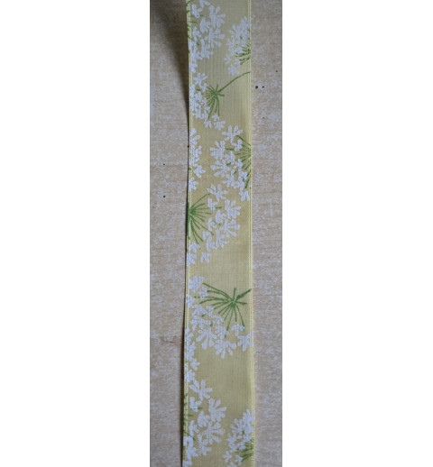 Dekoband Blumen gelb/weiss/grün
