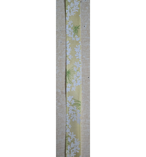 Dekoband Blumen gelb/weiss/grün