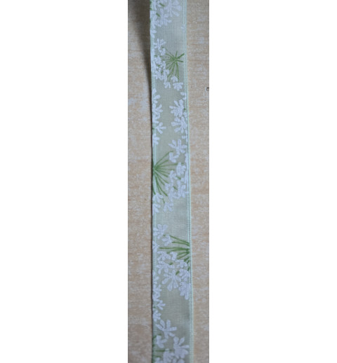 Dekoband Blumen mint/weiss/grün