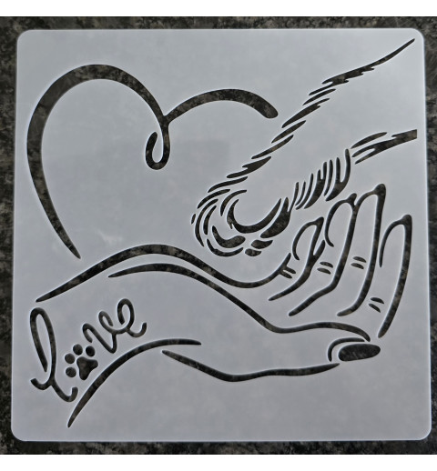 Schablone Hundepfote/Hand