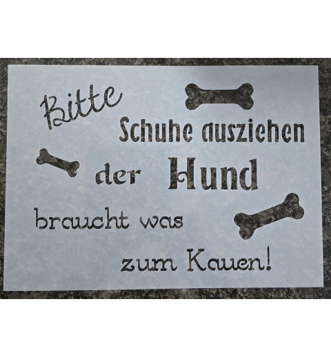 Schablone " Bitte Schuhe ausziehen ..."