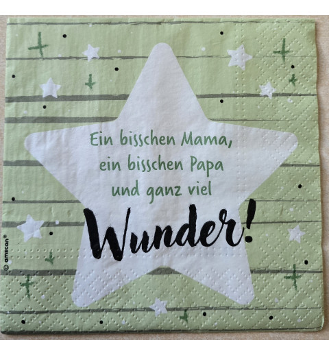 Serviette Stern/Ein bisschen Mama.... /salbeigrün