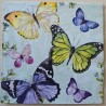 Serviette Schmetterlinge grün/gelb/violett