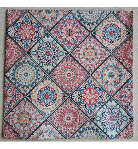Serviette Ornamente/rosa/lachs/rot