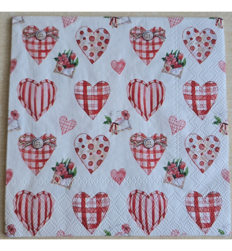 Serviette Kleine Herzen/rot