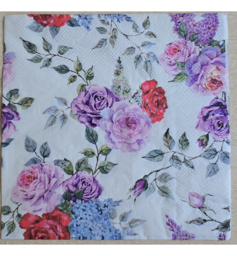Serviette Rosen/rot/rosa/lila