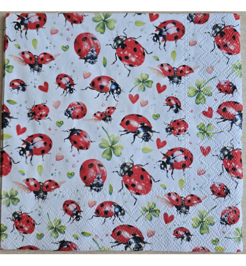 Serviette Marienkäfer/rot