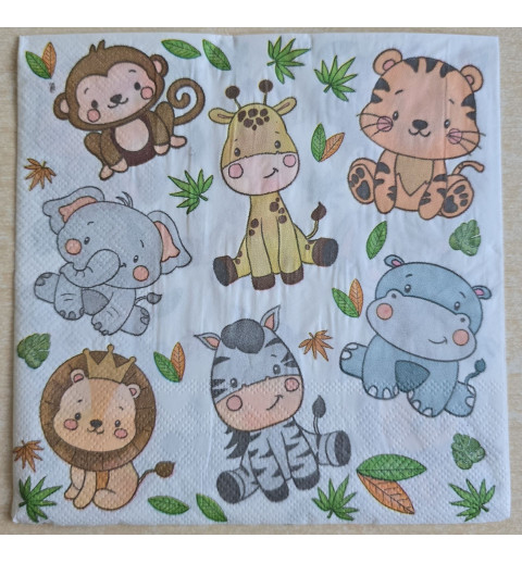 Serviette Safari Tiere