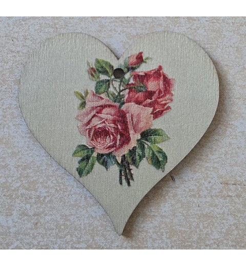 Holz Herz mit Rosen