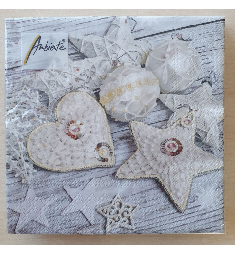 Serviette Herz und Stern