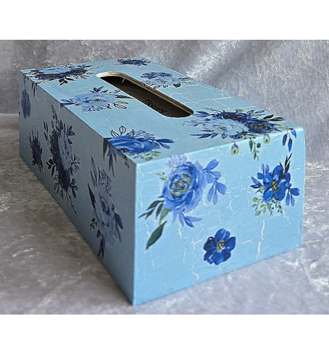 Kleenexbox Rosen/blau