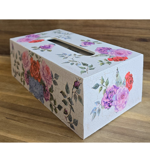 Kleenexbox Rosen rot-rosa/weiss