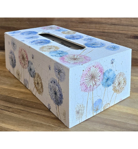 Kleenexbox Pusteblumen blau-rosa-beige/weiss