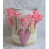 Kerzen Glas Trockenblumen rosa