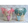 Kerzen Glas Trockenblumen rosa