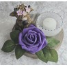 Teelicht Scheibe Hochlandrind/Rose violett