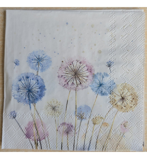 Serviette Pusteblumen rosa/blau/beige