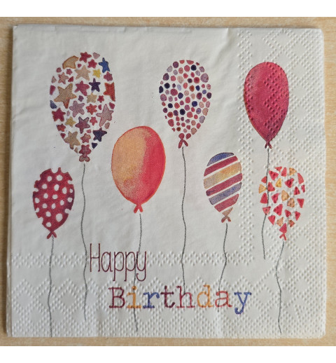 Serviette Happy Birthday/Ballons