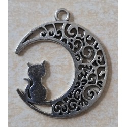 Metall Anhänger Mond/Katze