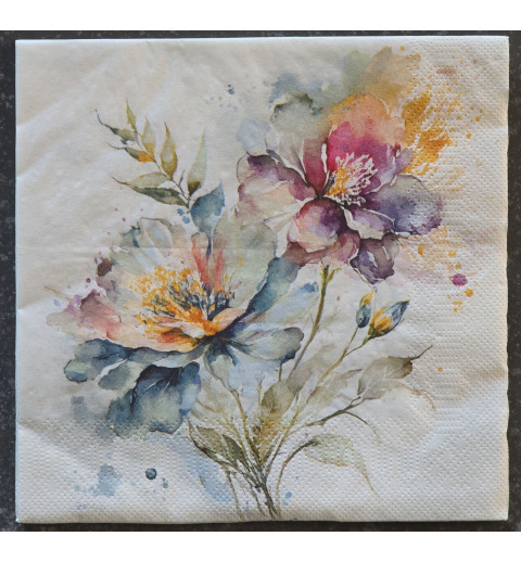 Serviette Aquarell Blumen