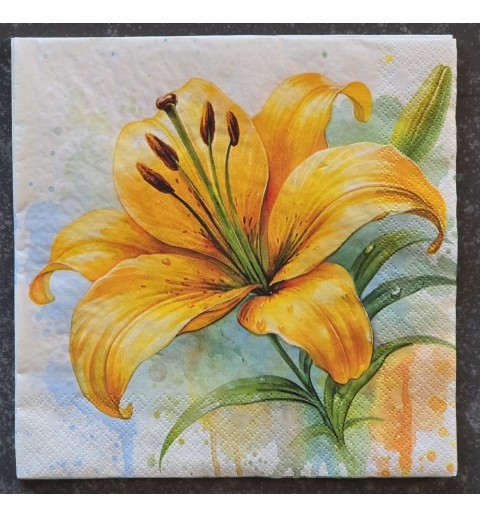 Serviette Lilie gelb