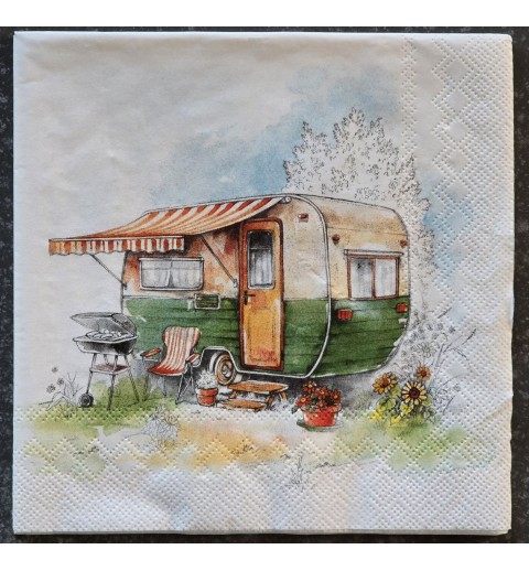 Serviette Wohnwagen grün
