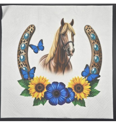 Serviette Pferd/Hufeisen