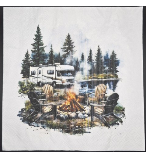 Serviette Wohnmobil am See/Wald