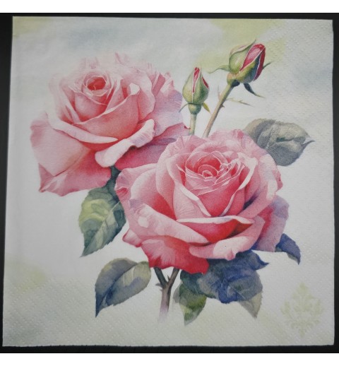 Serviette Rosen in rosa/pink