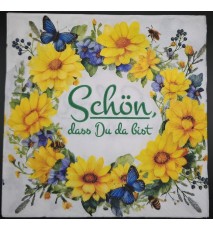 Serviette Schön, dass/Sonnenblumenkranz