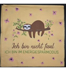 Serviette Ich bin nicht faul.../Faultier