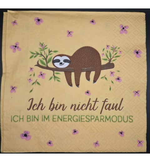 Serviette Ich bin nicht faul.../Faultier
