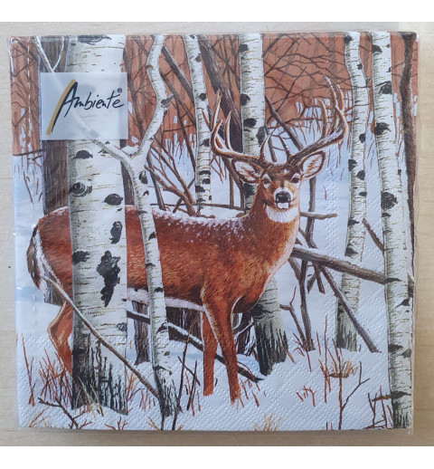 Servietten Hirsch im Winterwald