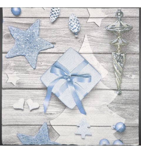Serviette Geschenk/Weihnachtsdeko holmuster-blau