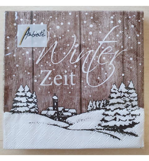 Servietten Winterzeit braun