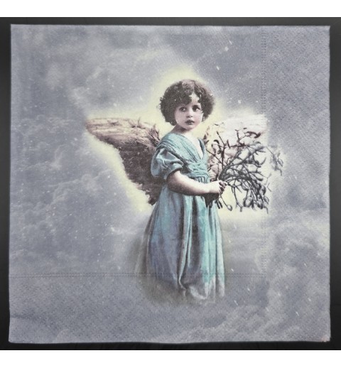 Serviette Engelmädchen im blauen Kleid