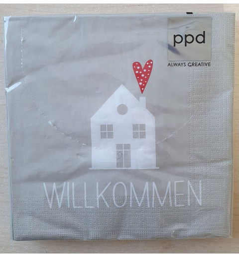 Servietten Willkommen