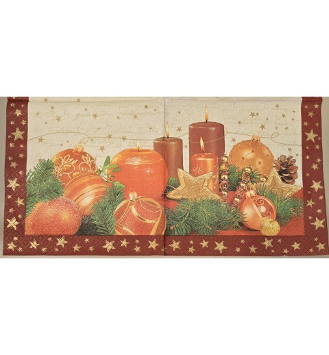 Serviette Weihnachtsgesteck orange