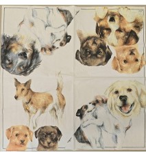 Serviette Verschiedene Hunde